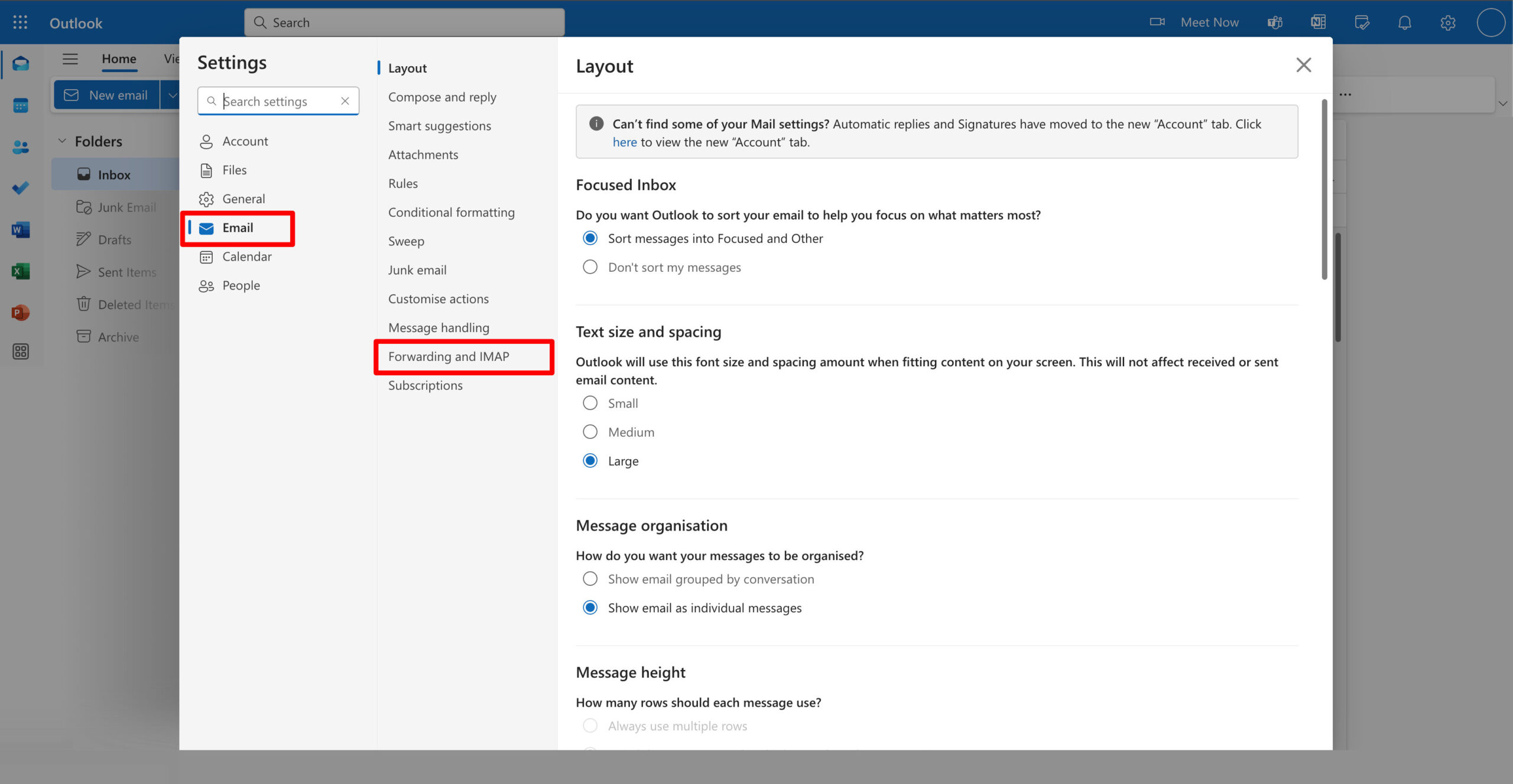 Outlook Step 2