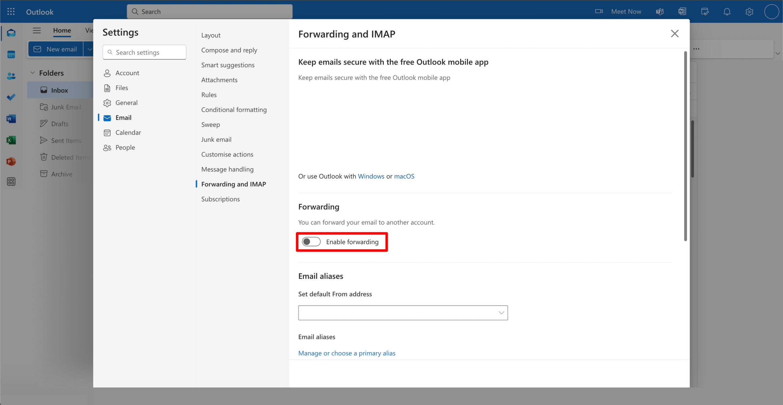Outlook Step 3