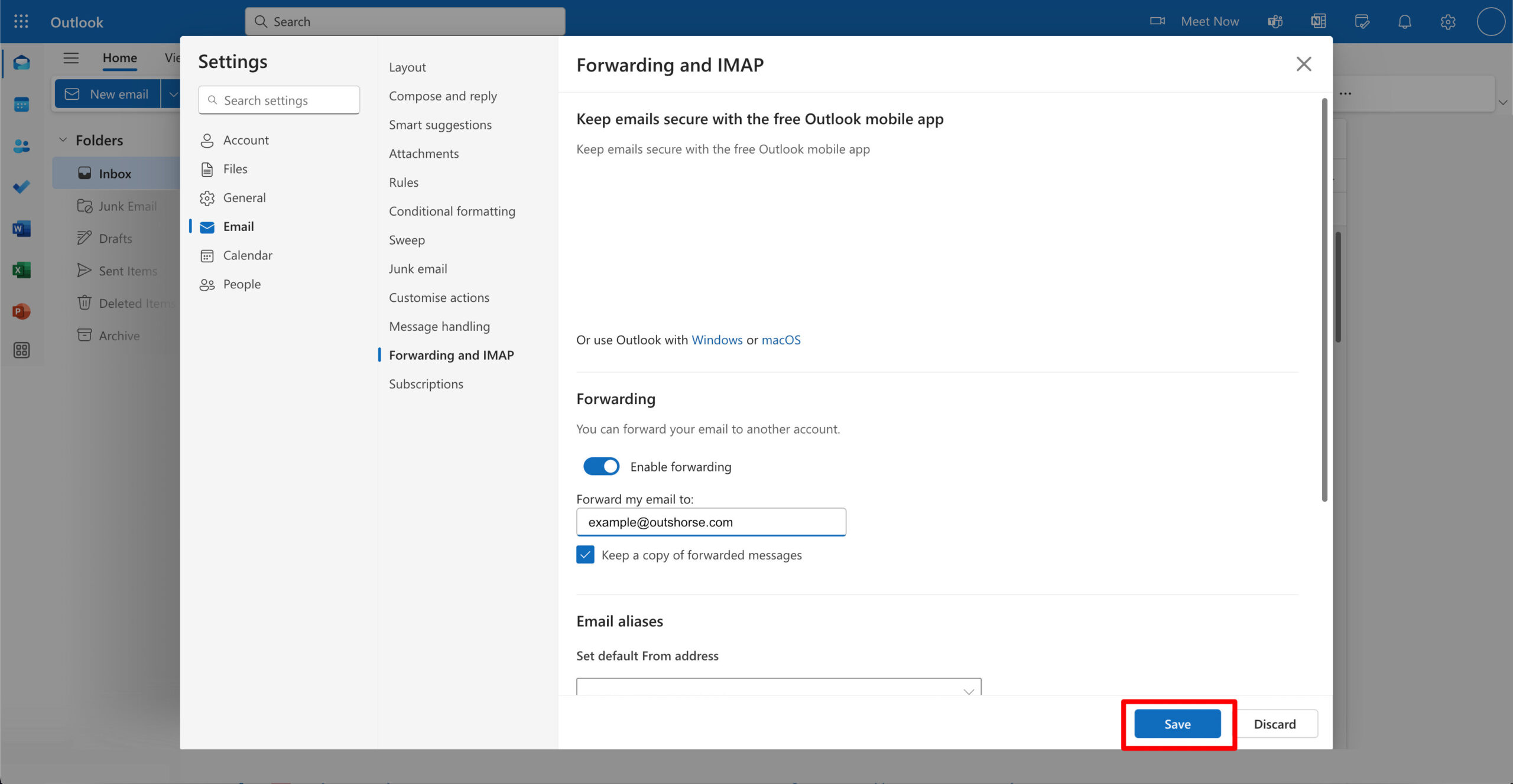 Outlook Step 6